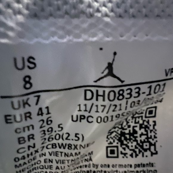 Air Jordan White Iridescent Basketball Shoe - Picture 5 of 5